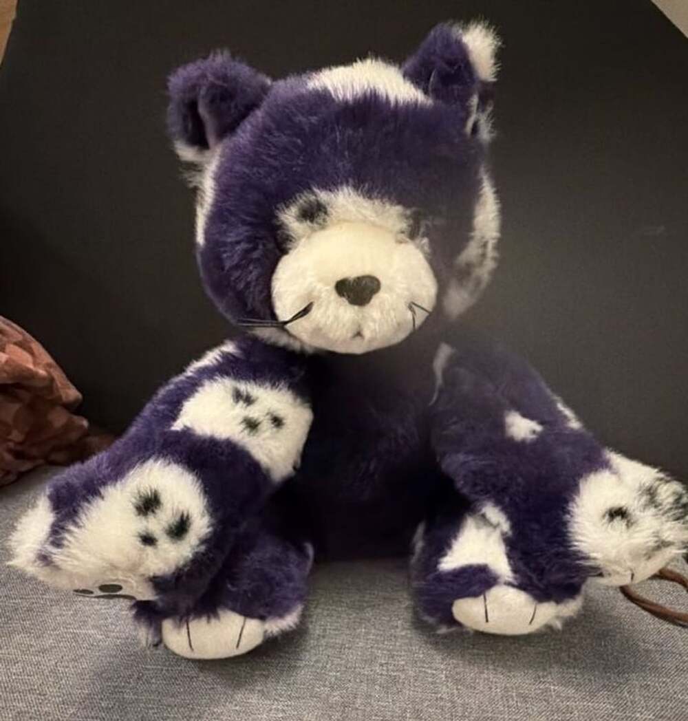Build-A-Bear Spooky Kitty Ghost Purple White Halloween Plush Stuffed Animal